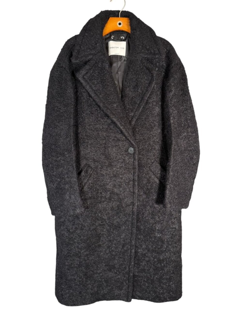 Aritzia Babaton Leibovitz Coat Black Mohair Wool Blend Oversized  S